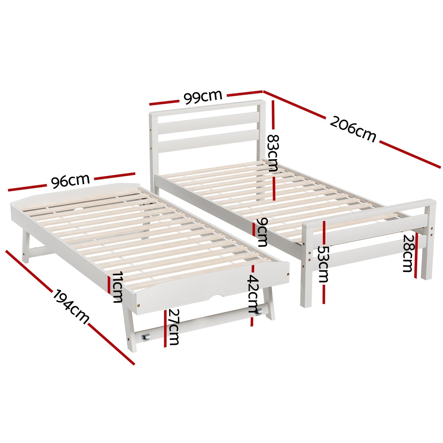 Obsidian Bed & Mattress Package with 32cm Mattress - White Single