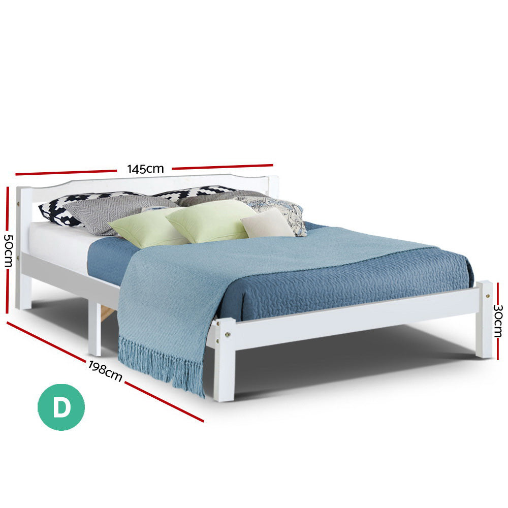 Sapphire Bed & Mattress Package no Drawers - White Double