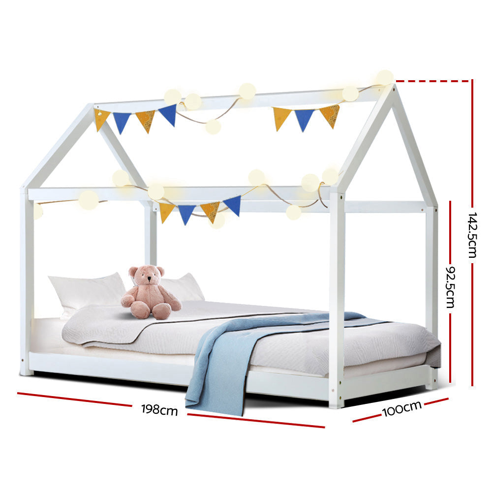 Sapphire Bed & Mattress Package House Shape - White Single