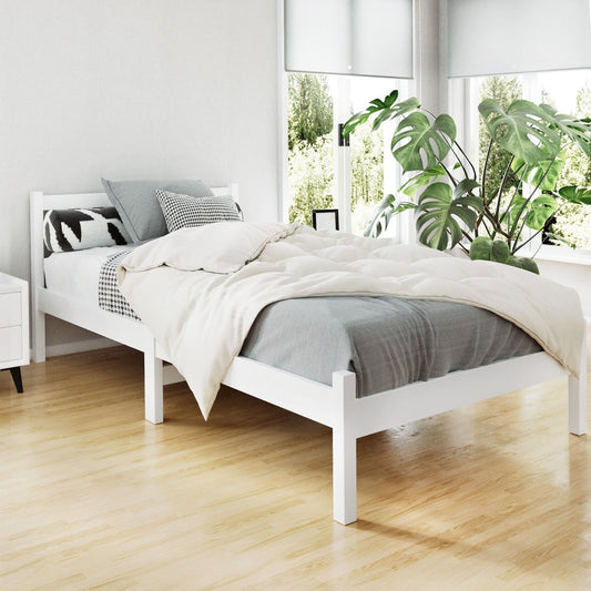Jade Bed & Mattress Package no Drawers - White King Single