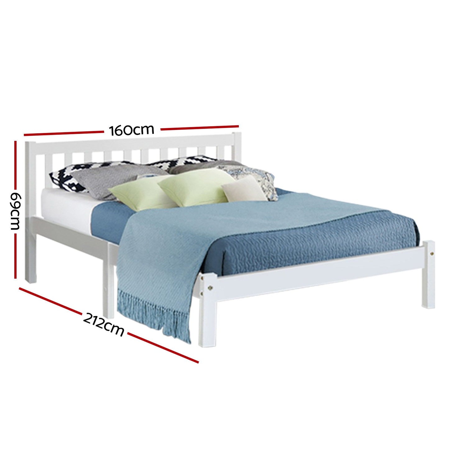 Jade Bed & Mattress Package no Drawers - White Queen