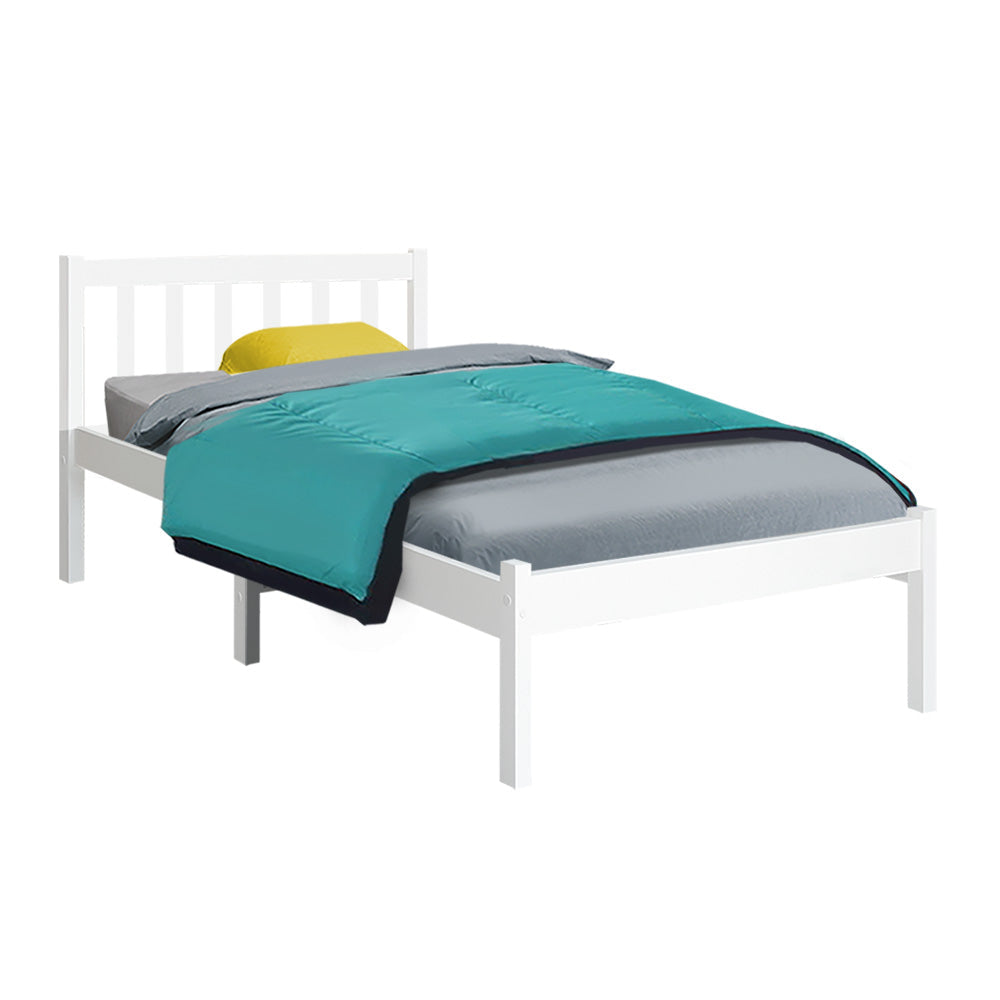 Jade Bed & Mattress Package with 34cm Mattress no Drawers - White Single