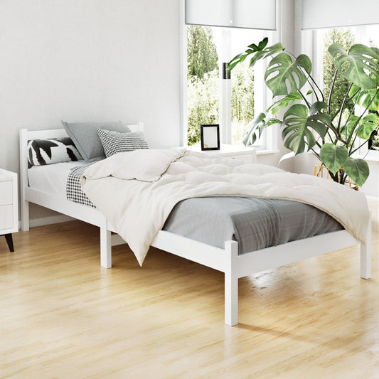 Jade Bed & Mattress Package with 34cm Mattress no Drawers - White Single
