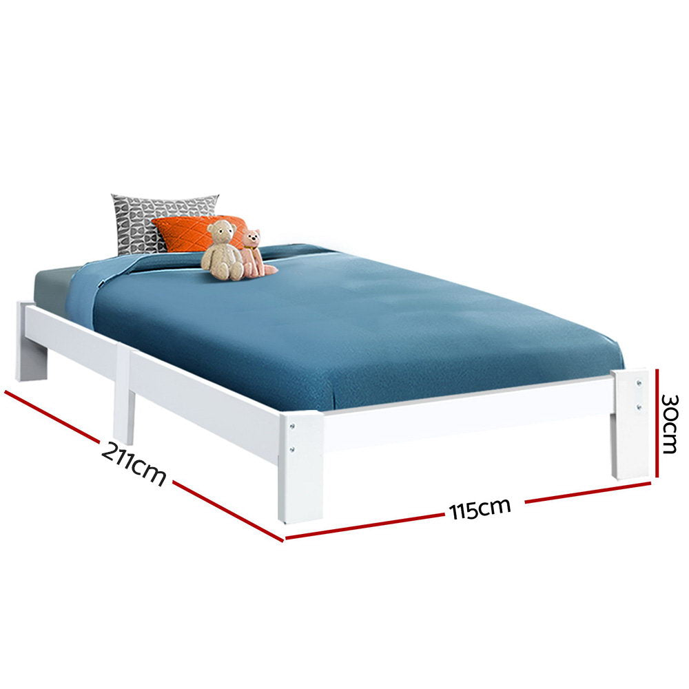 Marble Bed & Mattress Package - White King Single