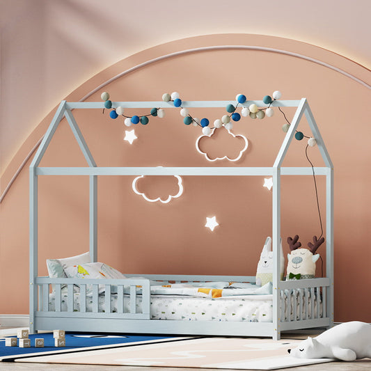 Topaz Bed & Mattress Package House Design - Grey Single