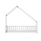 Mila Bed Frame Wooden Kids House - White Single