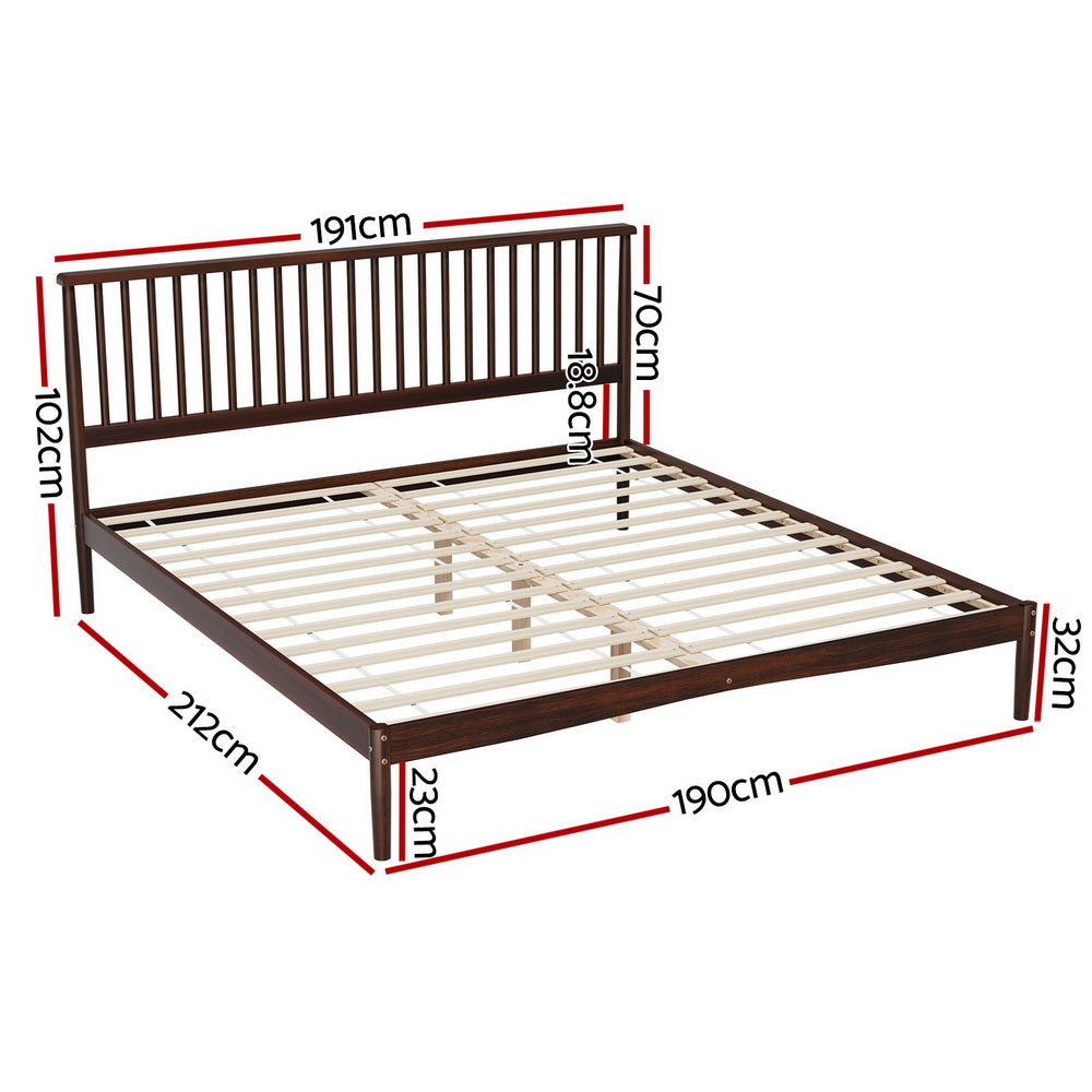 Carnelian Bed & Mattress Package with 32cm Mattress - Walnut King