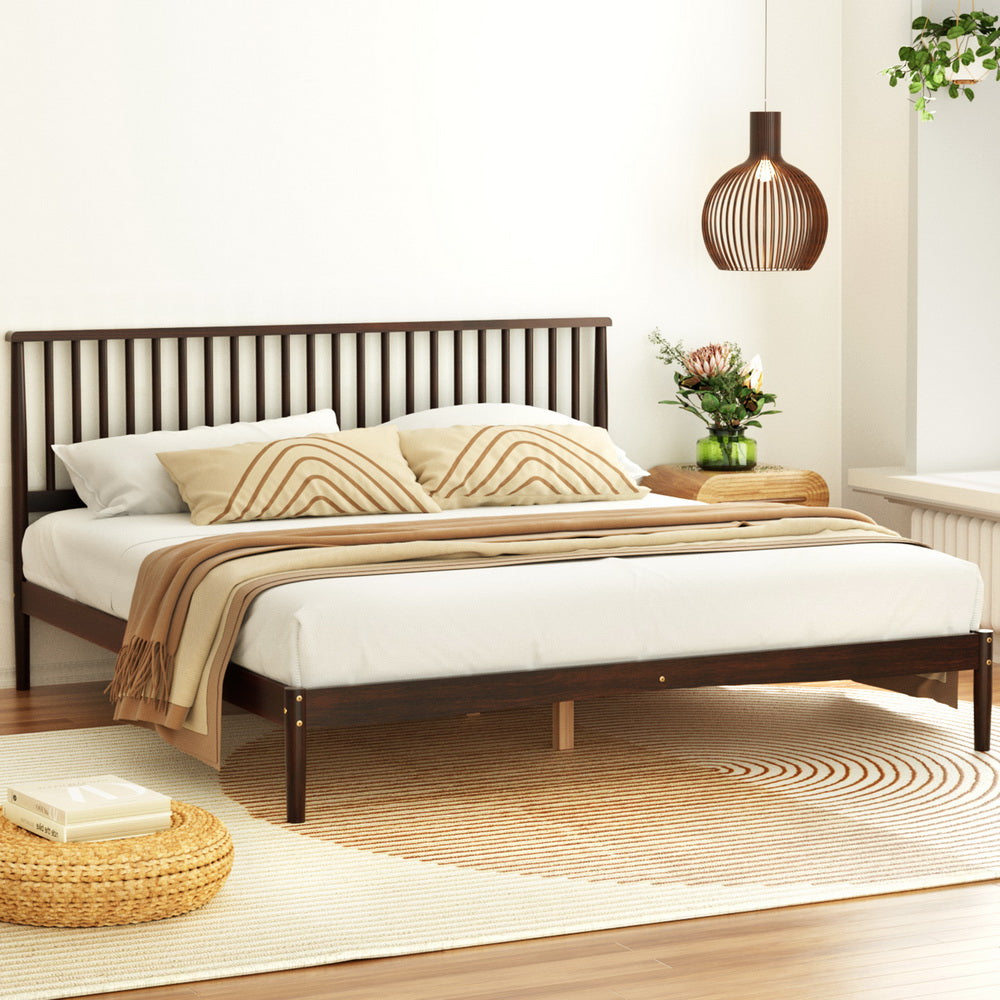 Carnelian Bed & Mattress Package with 32cm Mattress - Walnut King