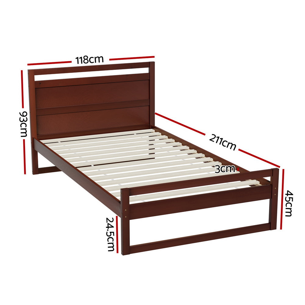 Datolite Bed & Mattress Package with 32cm Mattress - Walnut King Single