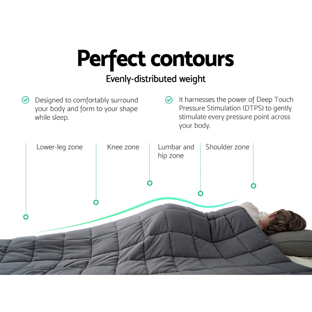Wrigley Weighted Soft Blanket 5KG Heavy Gravity Microfibre Cover Calming Relax Anxiety Relief - Grey