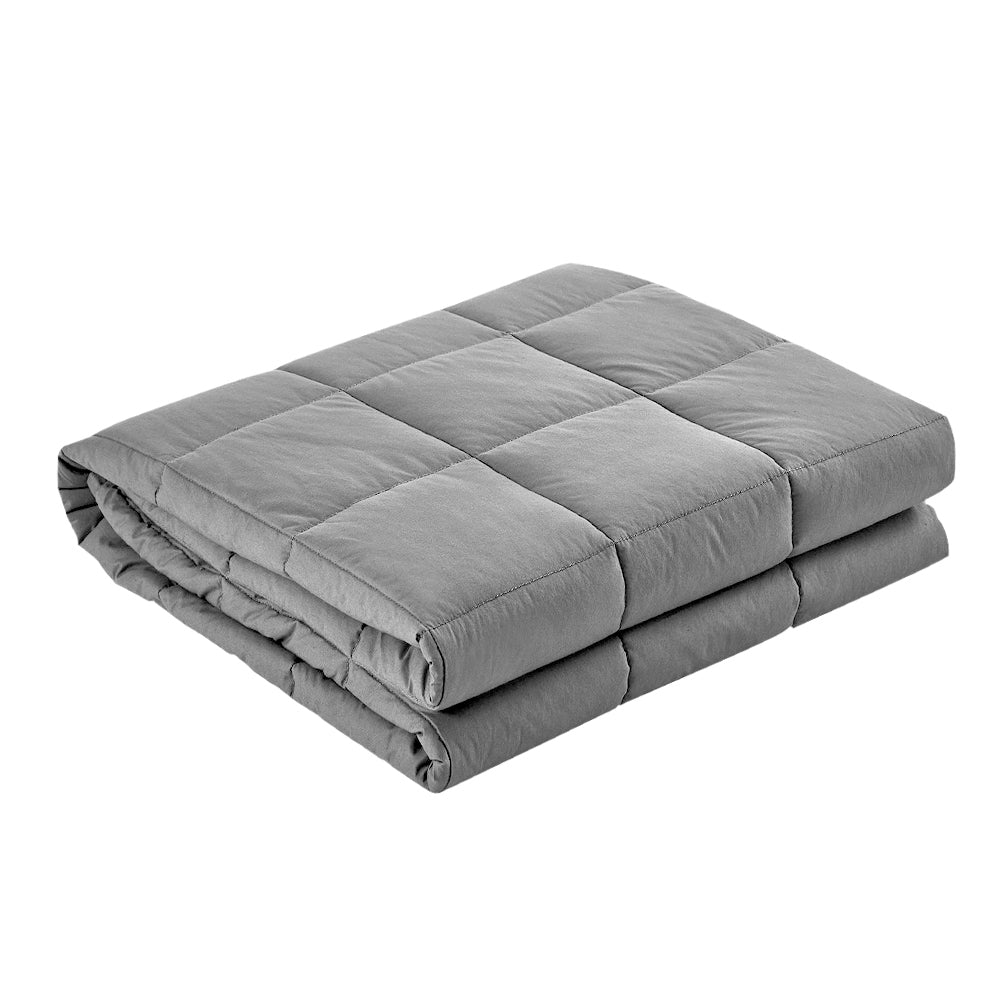 Wrigley Weighted Soft Blanket 7KG Microfibre Gravity Relaxing Calming - Light Grey