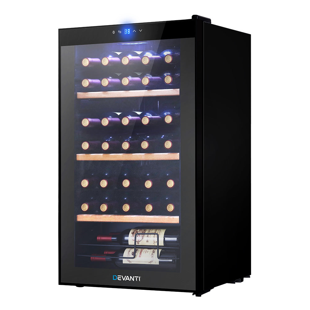 34 Bottles Wine Cooler Compressor Chiller Beverage Fridge