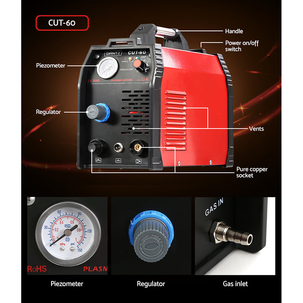 60Amp Inverter Welder Plasma Cutter Gas DC iGBT Welding Machine Portable