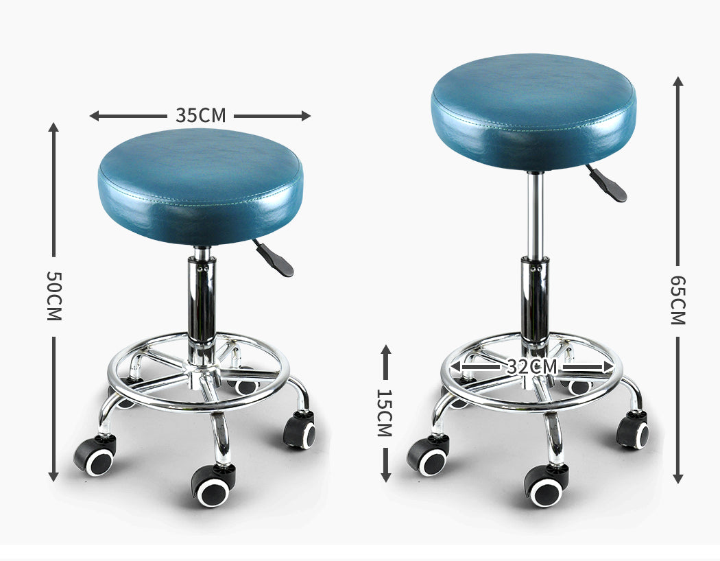Bar Stools Salon Stool Swivel Barber Dining Chair Pu Hydraulic Lift Teal