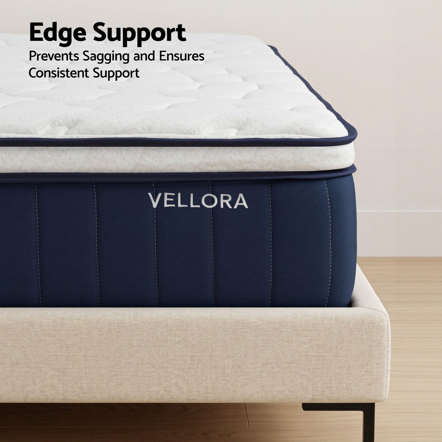 Alessia 30cm Medium Firm Hybrid Mattress with Latex Lumbar Support - Queen
