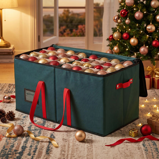 Christmas Baubles Storage Box 128 Slots Decor Ornaments Container