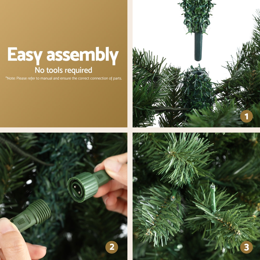 6ft 1.8m Christmas Tree LED Corner Xmas Tree Half 8 Modes Multi-color