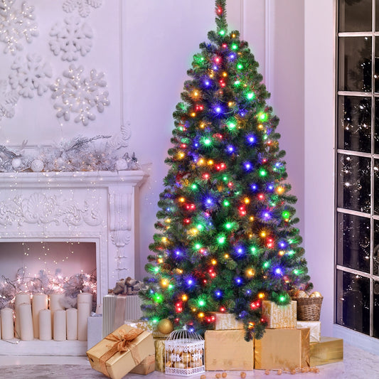 6ft 1.8m Christmas Tree LED Corner Xmas Tree Half 8 Modes Multi-color