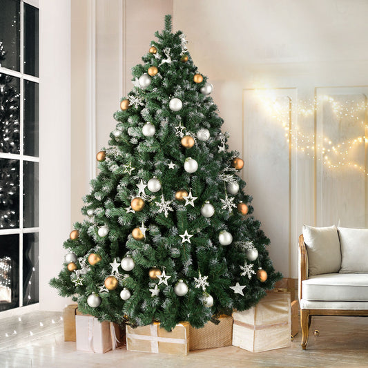 8ft 2.4m Christmas Tree Xmas Trees Decorations Snowy 1500 Tips