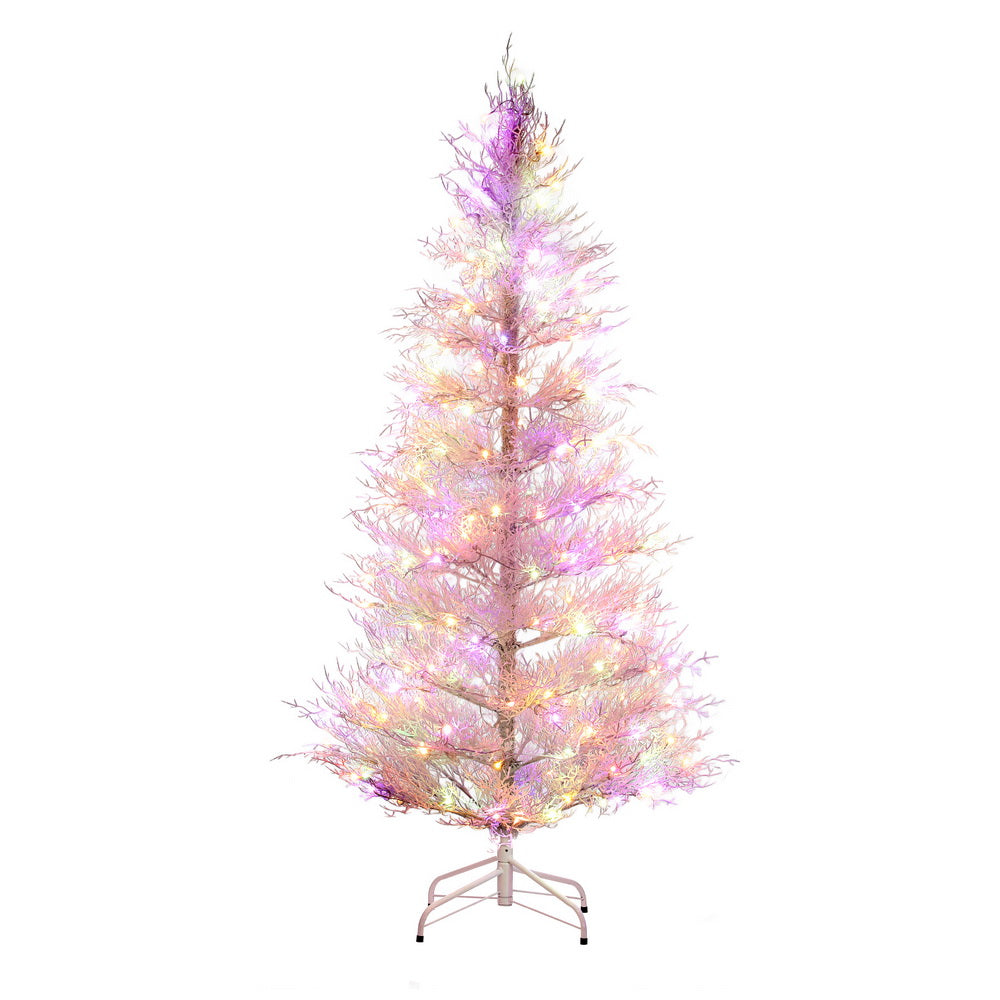 6ft 1.8m 200 LED 622 Tips Christmas Tree 8 Modes Adjustable Multi Color Light Snowy