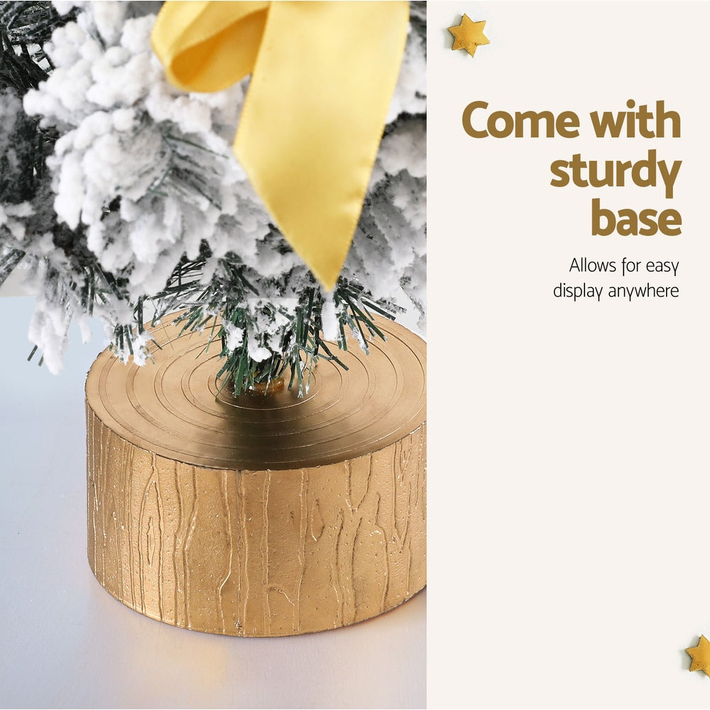 60cm Tabletop Christmas Tree Snowy Xmas Tree Tree Topper Ornaments