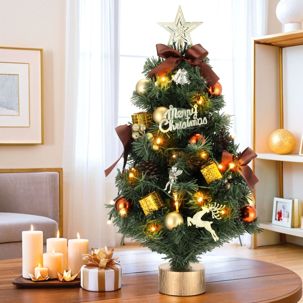 60cm Tabletop Christmas Tree LED Xmas Tree Tree Topper Ornaments