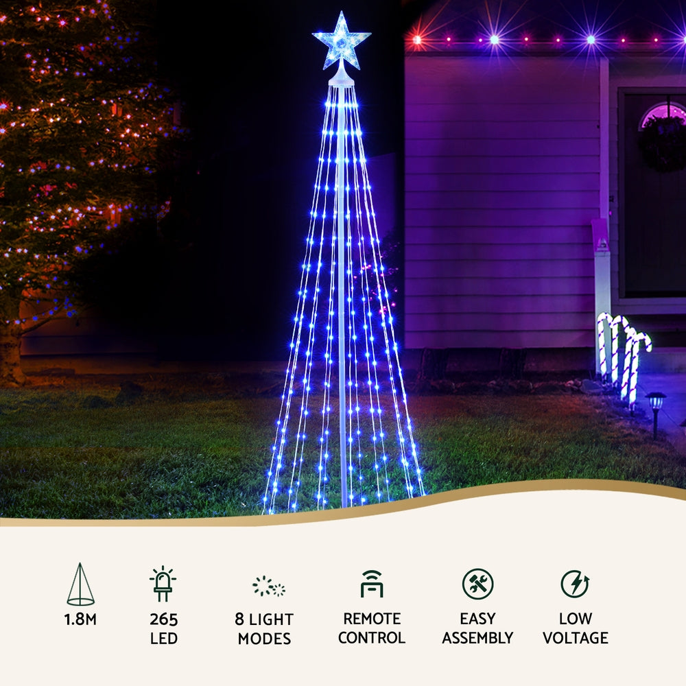 6ft 1.8m 265 RGB LED Christmas Tree Fairy Lights Xmas Trees Decoration