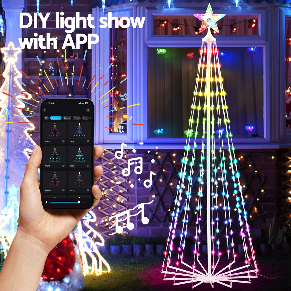 6ft 1.8m 265 RGB LED Christmas Tree Fairy Lights Xmas Trees Decoration