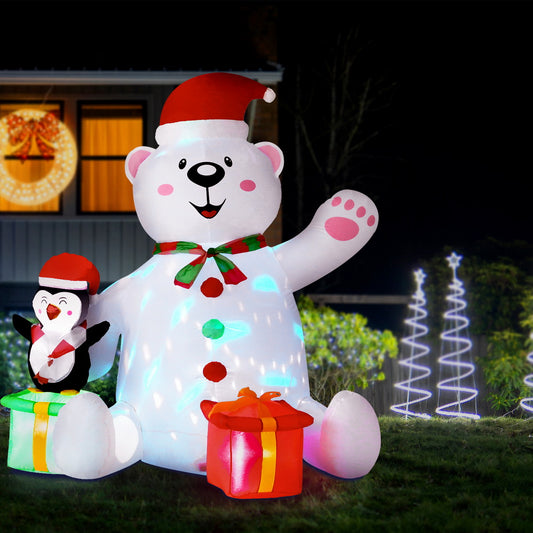 Bear LED Christmas Inflatable Decorations Illuminated - 1.8M