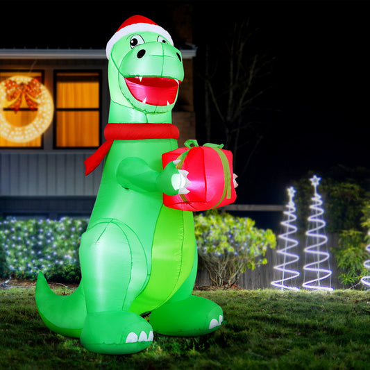 Dinosaur LED Christmas Inflatable Decorations Illuminated - 1.8M