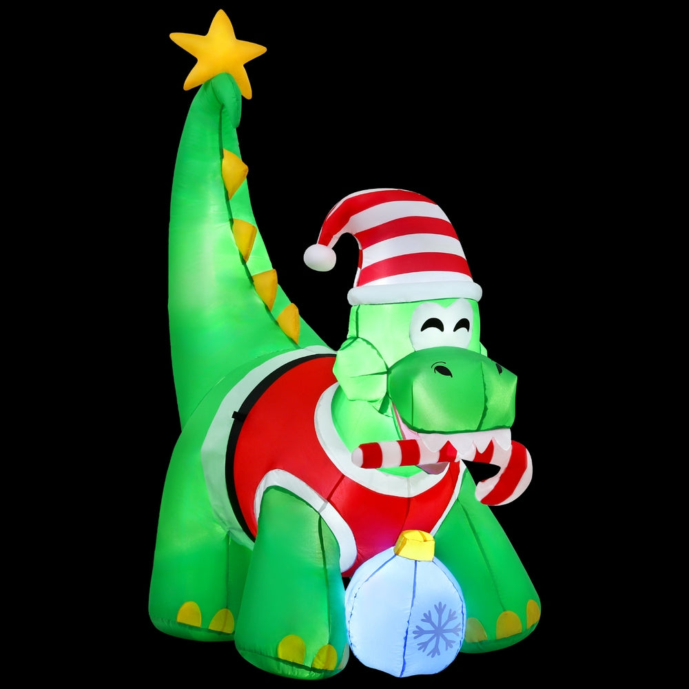 Dinosaur LED Christmas Inflatable Decorations Illuminated - 1.86M