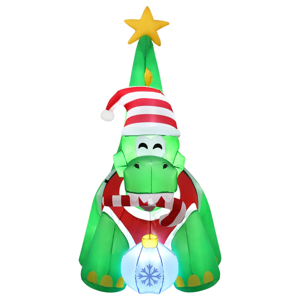 Dinosaur LED Christmas Inflatable Decorations Illuminated - 1.86M