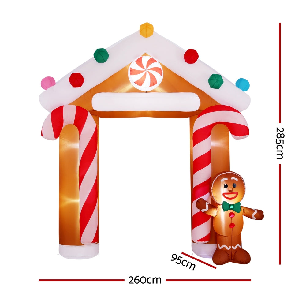 Archway Ginger Christmas Inflatable Illuminated Xmas Decorations - 2.8M