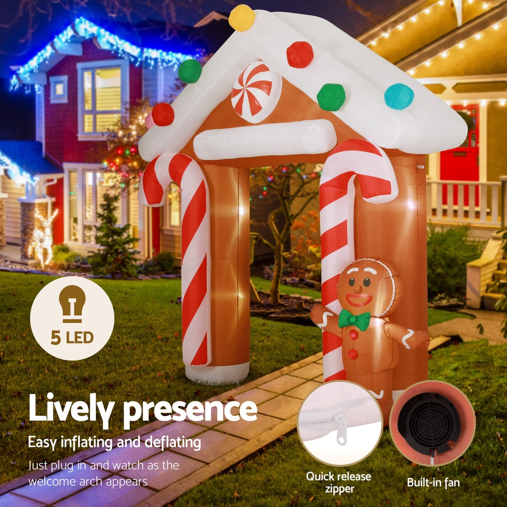 Archway Ginger Christmas Inflatable Illuminated Xmas Decorations - 2.8M