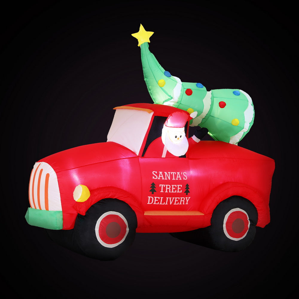 Santa Truck LED Christmas Inflatable LED Decorations Illuminated - 1.6M