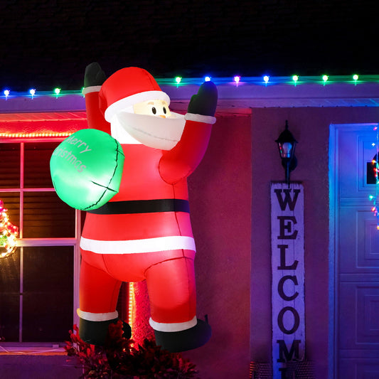 Santa Climbing LED Christmas Inflatable Illuminated Decorations - 1.9M