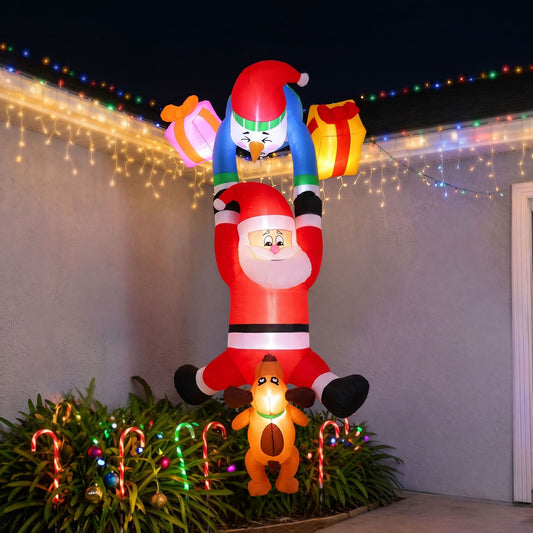 Climbing Santa Christmas Inflatable Height LED Decorations Illuminated - 3.5M