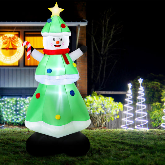 Snowman Tree LED Christmas Inflatable Decorations Illuminated - 2.75M