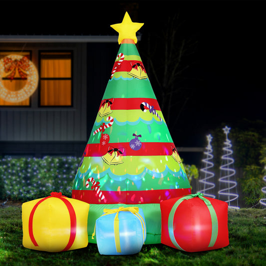 Gift Tree Christmas Inflatable Flashing Light Decorations Illuminated - 2.2M