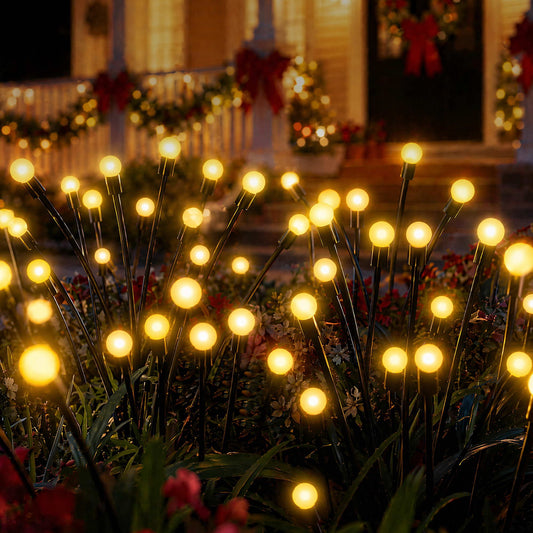 Christmas Lights Solar Firefly Lights Garden Decoration Path Lights Warm White 3 Pack