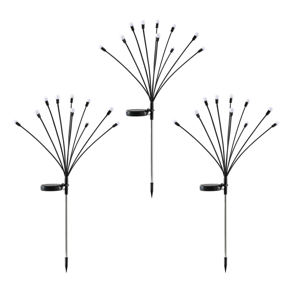 Christmas Lights Solar Firefly Lights Garden Decoration Path Lights Warm White 3 Pack