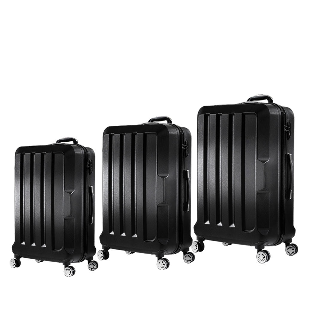 Set of 3 20" 24" 28" Luggage Sets - Black