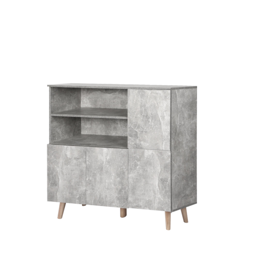 Alaric Wooden Buffet Sideboard Storage Cabinet Cupboard Hallway - Grey