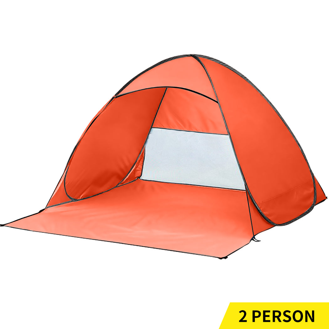Mountview Pop Up Beach Tent Camping Portable Orange