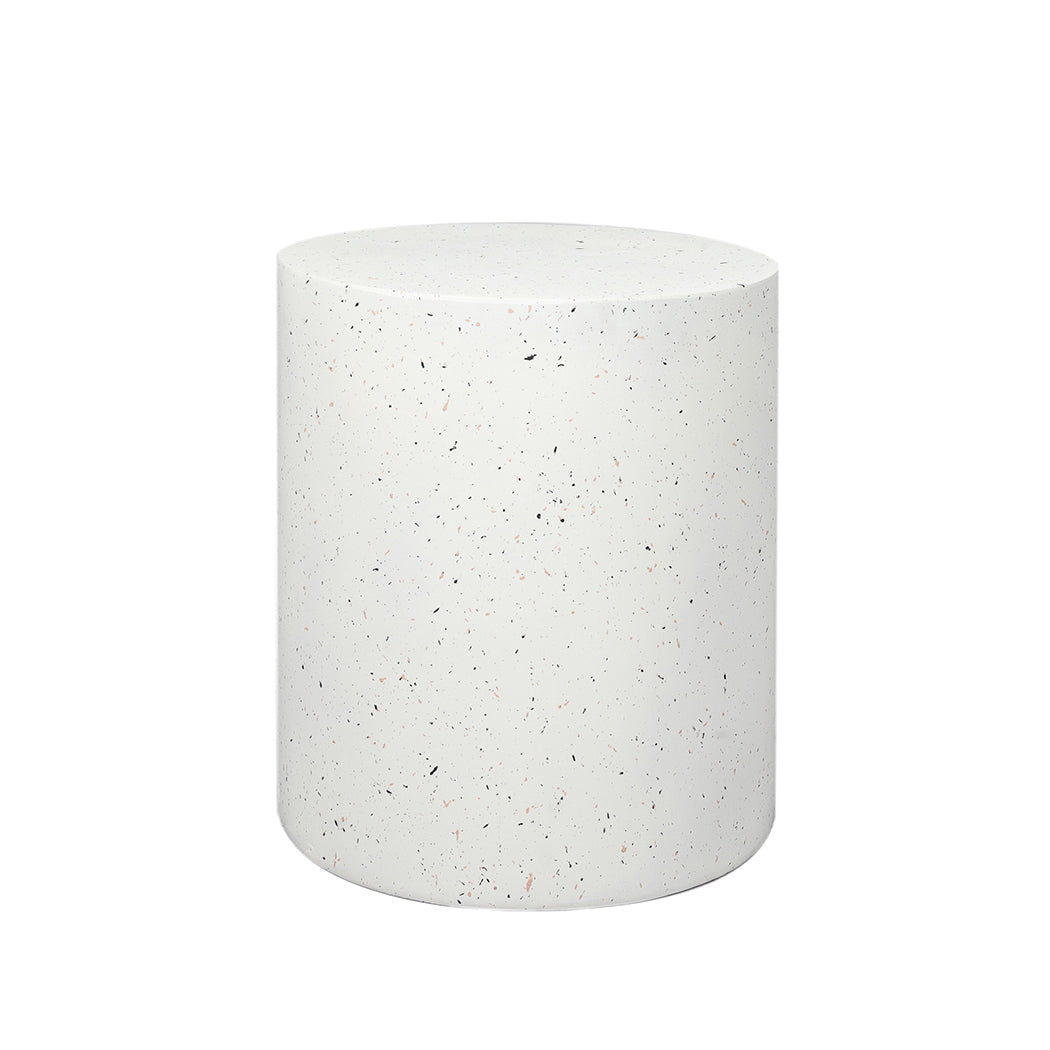 Ilithyia Side Table Terrazzo Round End - White