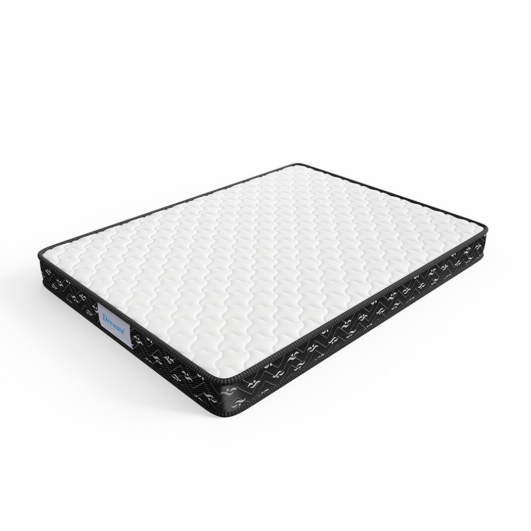Placid Bed & Mattress Package with 16cm Mattress - Black & Wood Queen