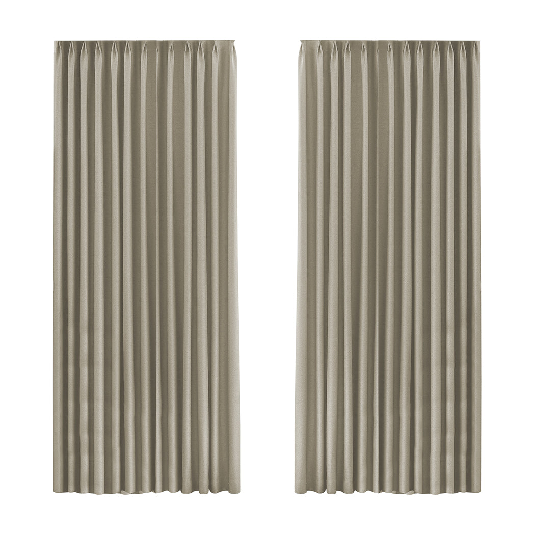 Set of 2 180x250 Blockout Curtains Chenille - Coffee