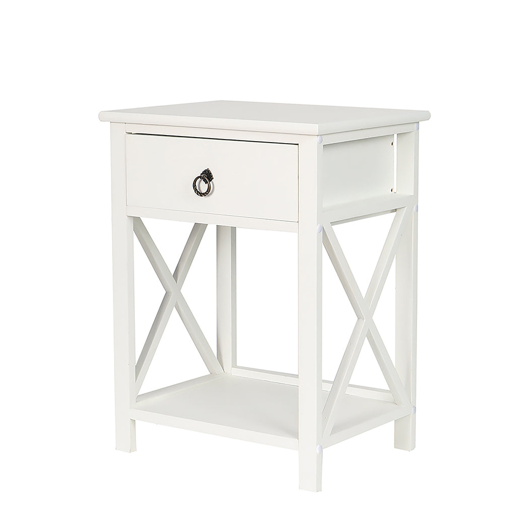 Caraquet Wooden Bedside Tables - White