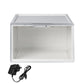 LED Sneaker Display Case Lighted Shoe Storage Boxes Sound Control Magnetic White