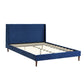 Erin Velvet Headboard Wooden Bed Frame - Blue Double